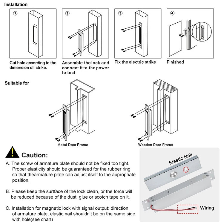 YH-280M Single Door Magnetic Lock With Mortise Mount (280kg) YH-280M Single Door Magnetic Lock With Mortise Mount (280kg)